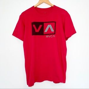 RVCA Short Sleeve Logo Red Short Large